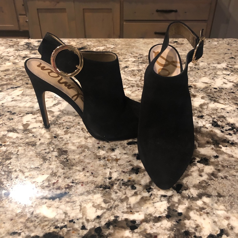 Sam Edelman Julian Suede Heel with Gold Buckle